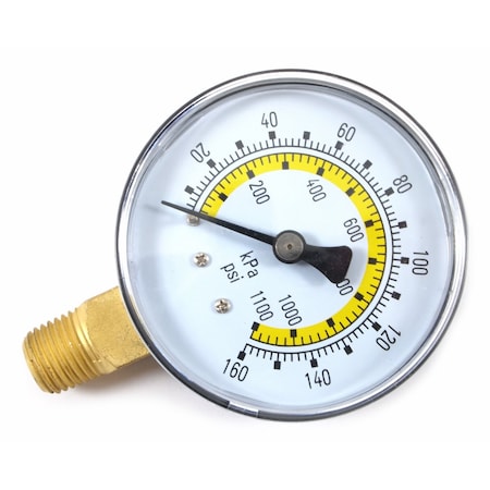 Forney Pressure Gauge, 2-1/4 in with 1/4 in NPT 75554